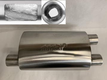 MAX Spiral Straight Flo Performance rvs uitlaat demper 2,5, Ophalen of Verzenden, Nieuw