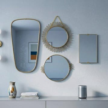 Miroir mural - Laiton, Verre - Quatre miroirs muraux -