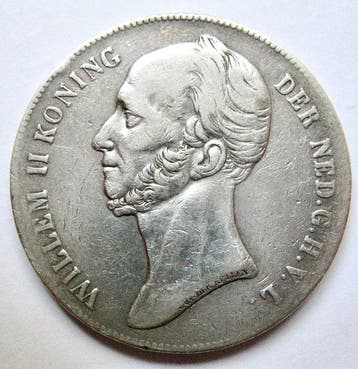 Nederland. Willem II. 2 1/2 Gulden 1842 (Zonder, Postzegels en Munten