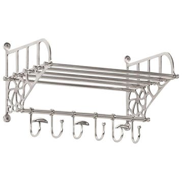 vidaXL Bagagerek met kleerhangers wandmontage aluminium, Verzenden
