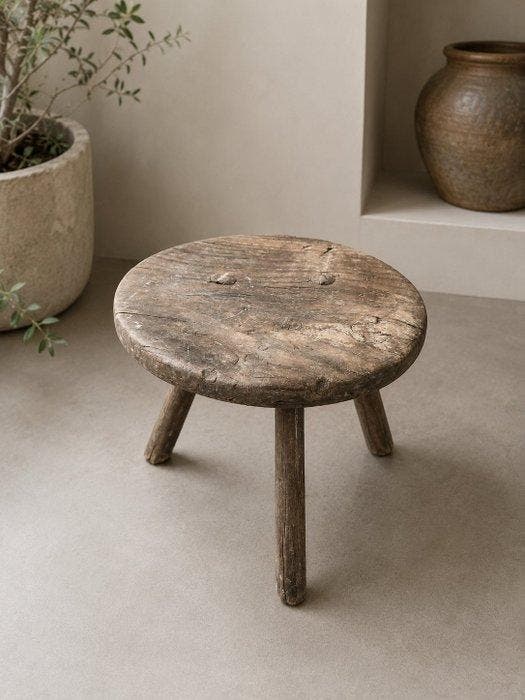 rural 19th century milking stool - Kruk - Eik - Stevig, Antiek en Kunst, Antiek | Overige Antiek