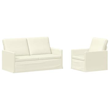 vidaXL bank / zetelstel 2 pcs Crèmekleurig Corduroy stof, Verzenden, Nieuw