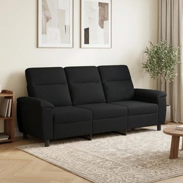 vidaXL bank / zetel Zwart 214 x 90 x 95 cm Stof, Huis en Inrichting, Verzenden, Nieuw