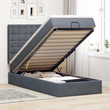 vidaXL Ottoman bed met matrassen 80x200cm fluweel, Verzenden, Nieuw