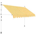 vidaXL Luifel handmatig uittrekbaar 250 cm oranje en witte, Verzenden, Nieuw