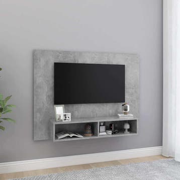 vidaXL Tv-wandmeubel 120x23,5x90 cm bewerkt hout betongrijs, Verzenden