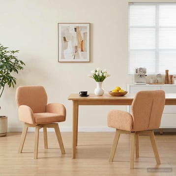 vidaXL Draaikrukken 2 st Bouclé Beige 54 x 58 x 87 cm, Verzenden, Nieuw