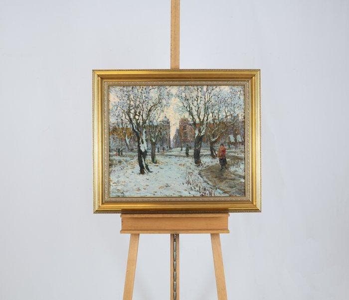 Ferenc Gaal (1891-1956) - Elisabethplatz im Winter, München, Antiquités & Art, Art | Peinture | Classique
