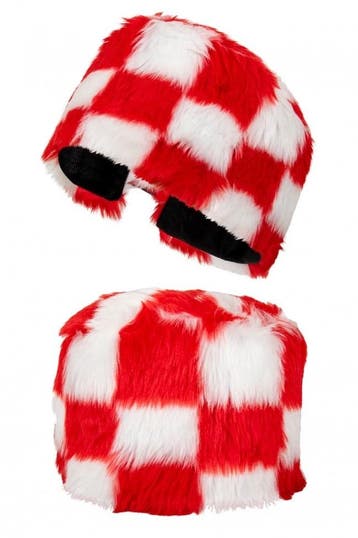 Bontmuts Rood Wit Geblokt, Verzenden, Nieuw