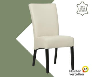 Leren eetkamerstoel Just - Toledo Nebbia (crème) - Poten, Overige kleuren, Bohemian, Eigentijds, Klassiek, Retro, Romantisch, Scandinavisch
