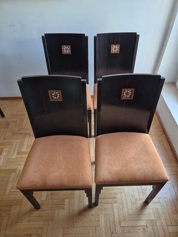 Roche Bobois - Eetkamerstoel (6) - Suède - Set van 6
