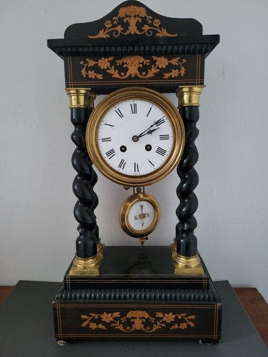 Horloge - Bois, Laiton - 1850-1900, Antiek en Kunst, Antiek | Klokken