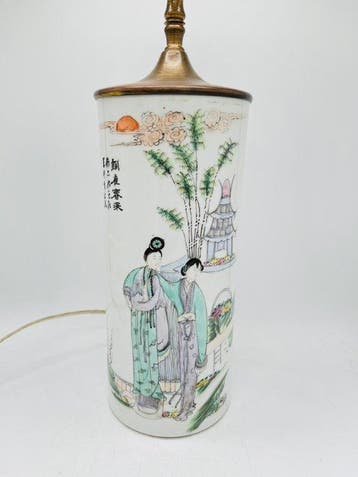 Hoedenstandaard - Porselein - China - Hoedenrek als lamp, Antiek en Kunst