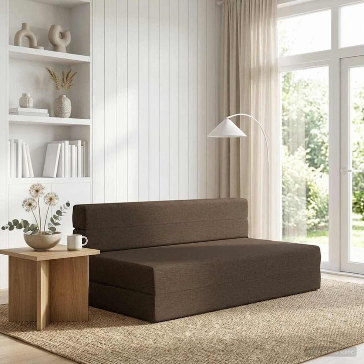 vidaXL Vouwbare Sofa Bed Taupe 152 x 86,5 x 60 cm Stof, Maison & Meubles, Canapés | Salons, Envoi