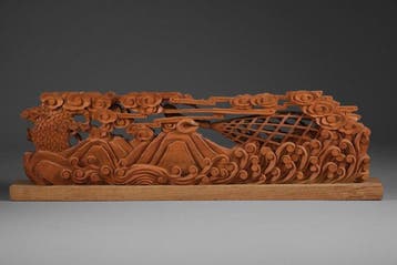 Uitgebeiteld houten reliëfpaneel Ebisu - Hout - Japan -, Antiek en Kunst