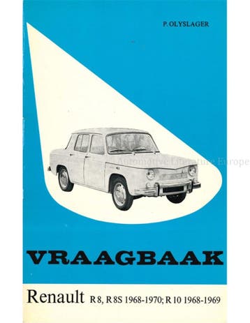 1968-1970 RENAULT R8 | R 8S | R 10 VRAAGBAAK NEDERLANDS