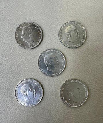 Espagne. 100 Pesetas 1966 - 1980 (5 monete) (Sans prix de
