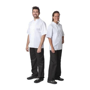 Whites Boston unisex koksbuis korte mouw wit | 65%, Verzenden, Nieuw in verpakking
