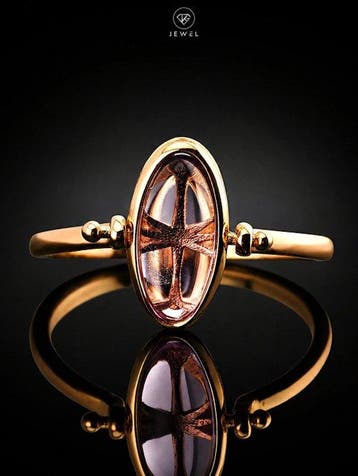 Rozenkwarts Spinner Ring - 925 sterlingzilver goudoverlay -