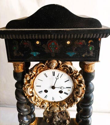 Pendule portique - Reloj de sobremesa Napoléon III Bois,, Antiek en Kunst