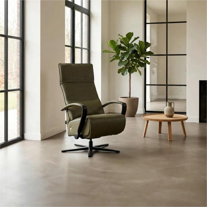 Leren relaxfauteuil Matrix - Massif Olive (olijf/groen) -, Huis en Inrichting, Fauteuils, 50 tot 75 cm, 75 tot 100 cm, Nieuw, Leer