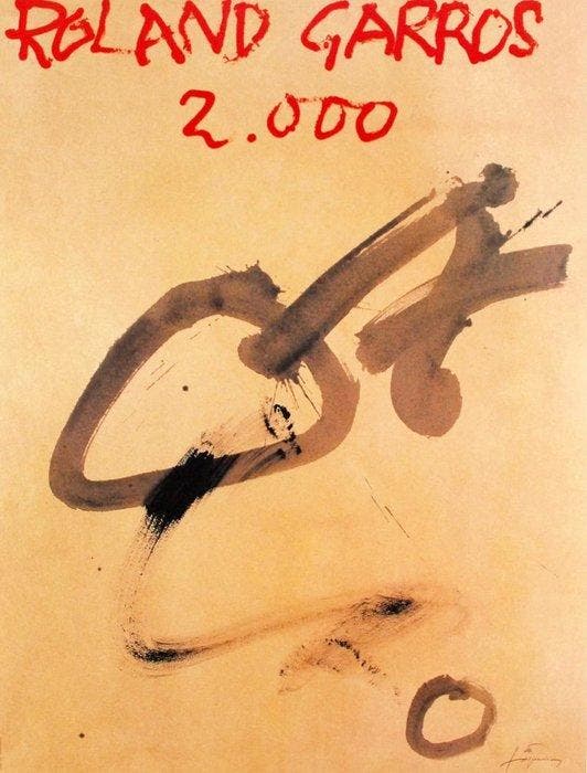 Antoni Tapies - “Roland Garros, 2000”. Gesigneerd in de, Antiquités & Art, Art | Objets design