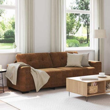 vidaXL 3-Zits Sofa Bruin 220 cm Kunst Suède Leer, Verzenden, Nieuw