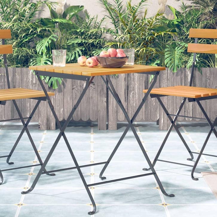 vidaXL Bistrotafel 55x54x71 cm massief acaciahout, Tuin en Terras, Tuintafels, Nieuw, Verzenden