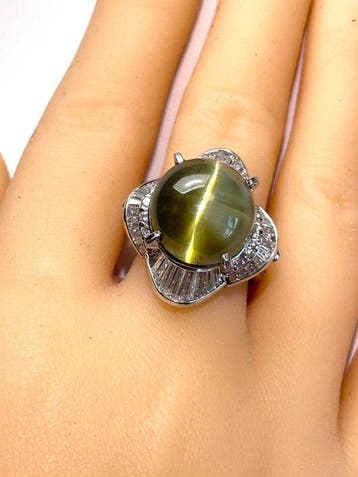 Ring Platina - 21.80ct. tw. Alexandriet - Diamant -