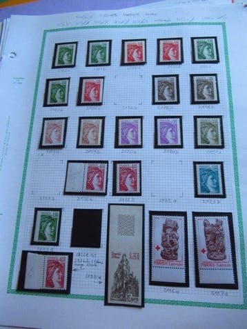 France 1971/1981 - importante étude de variétés, collection, Postzegels en Munten, Postzegels | Europa | Frankrijk, Gestempeld