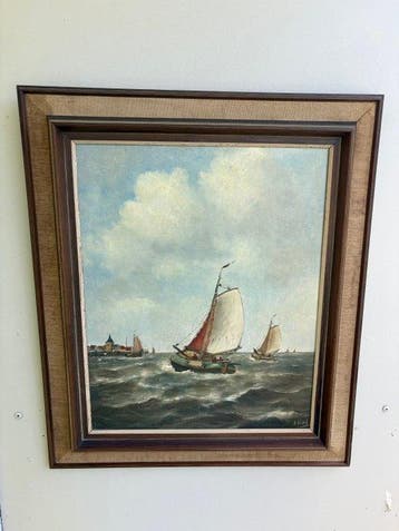 École néerlandaise (XX) - Tjalken op open water