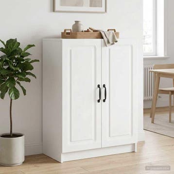 vidaXL Dressoir Wit 66 x 34,5 x 87 cm Bewerkt hout, Verzenden, Nieuw
