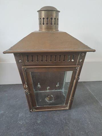 Lantaarn - Koper, Glas - Koperen wandlantaarn