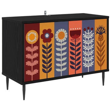 vidaXL Tv-meubel ESSEN 69 x 33 x 50,5 cm Zwart eiken Bewerkt, Verzenden, Nieuw