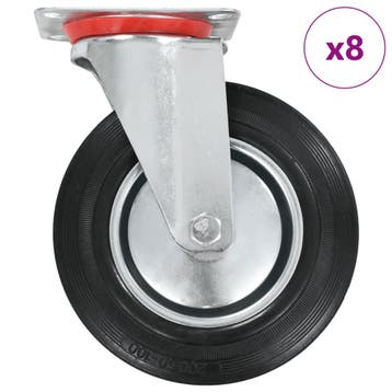 vidaXL 8 st Zwenkwielen 200 mm, Verzenden