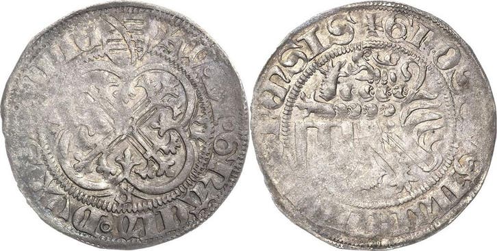 Rautengroschen ohne Jahr (1457/1464), Sachsen, Haus Wetti..., Timbres & Monnaies, Monnaies | Europe | Monnaies non-euro, Envoi