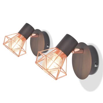vidaXL Wandlampen 2 st met LED 8 W, Huis en Inrichting, Verzenden, Nieuw