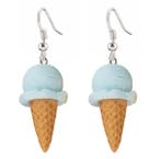 Fako Bijoux - Oorbellen - IJsjes - Hoorntjes - Blauw, Verzenden, Nieuw