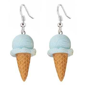 Fako Bijoux - Oorbellen - IJsjes - Hoorntjes - Blauw, Verzenden