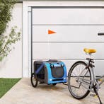 vidaXL Hondenfietstrailer oxford stof en ijzer blauw en, Verzenden