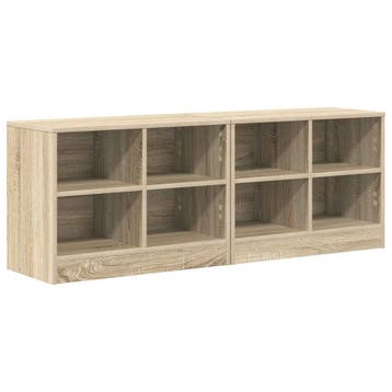 vidaXL Bedkast 2 st Sonoma Eiken 66 x 33 x 48 cm Bewerkt, Verzenden, Nieuw
