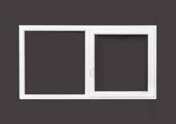 PVC vast-draaikiep b200xh130 cm Wit, Doe-het-zelf en Bouw, Glas en Ramen, Gevelraam of Ruit, 120 tot 160 cm, Nieuw, Ophalen of Verzenden