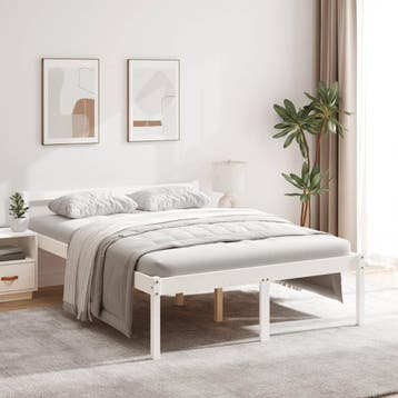 vidaXL Seniorenbed massief grenenhout wit 120x190 cm, Verzenden