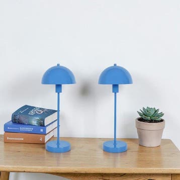 Herstal - Tafellamp (2) - Vienda - Ocean Blue - Staal - 2