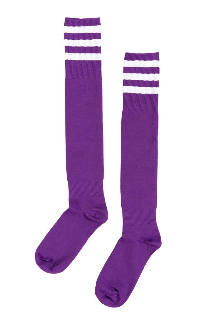 Sokken Paars Witte Strepen 36-41 Dames Heren Unisex Paarse K, Kleding | Dames, Carnavalskleding en Feestkleding, Nieuw, Ophalen of Verzenden