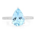Bague - 14 carats Or blanc - 2.76ct. tw. Aigue-marine -, Bijoux, Sacs & Beauté