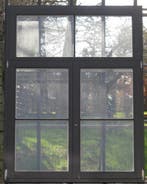 Meranti houten  raam , chassis , venster , kozijn 138 x 180, 75 tot 150 cm, Raamkozijn, Nieuw, Ophalen of Verzenden