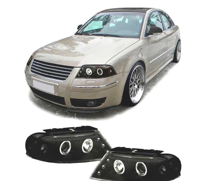 PHARES POUR VOLKSWAGEN VW PASSAT 3BG 00-05 ANGEL EYES NOIR, Auto-onderdelen, Verlichting, Verzenden