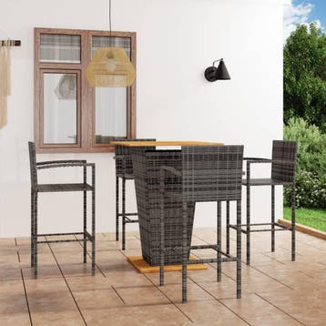 vidaXL 5-delige Tuinbarset grijs, Verzenden, Nieuw