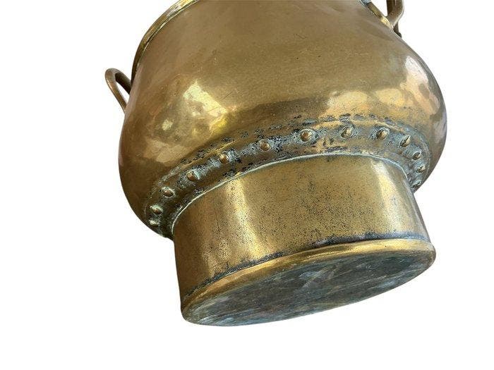 Pot - Grote pot met deksel en handvatten - Koper, Metaal, Antiquités & Art, Antiquités | Autres Antiquités